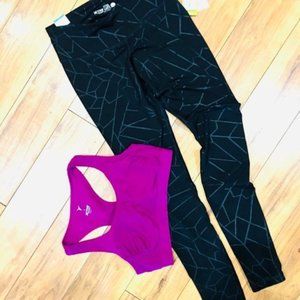 Fitness gym yoga pants workout bra top shirt NWT